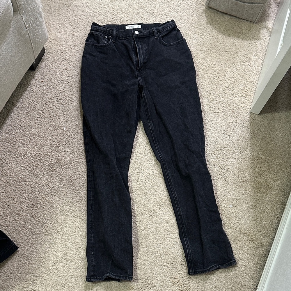 Abercrombie & Fitch Women's Black Straight Leg Jeans